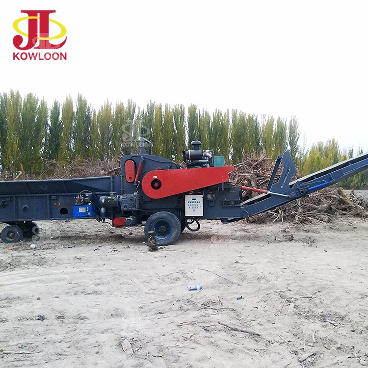 New Type 15 Tons Per Hour Forced Feeding System Stationary / Portable Drum Wood Chipper