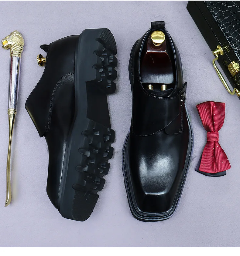 New Fashion Trendy Men Dress Shoes Genuine Leather Formal Shoes Men  Chaussures-Homme High Quality Office Shoes for Men