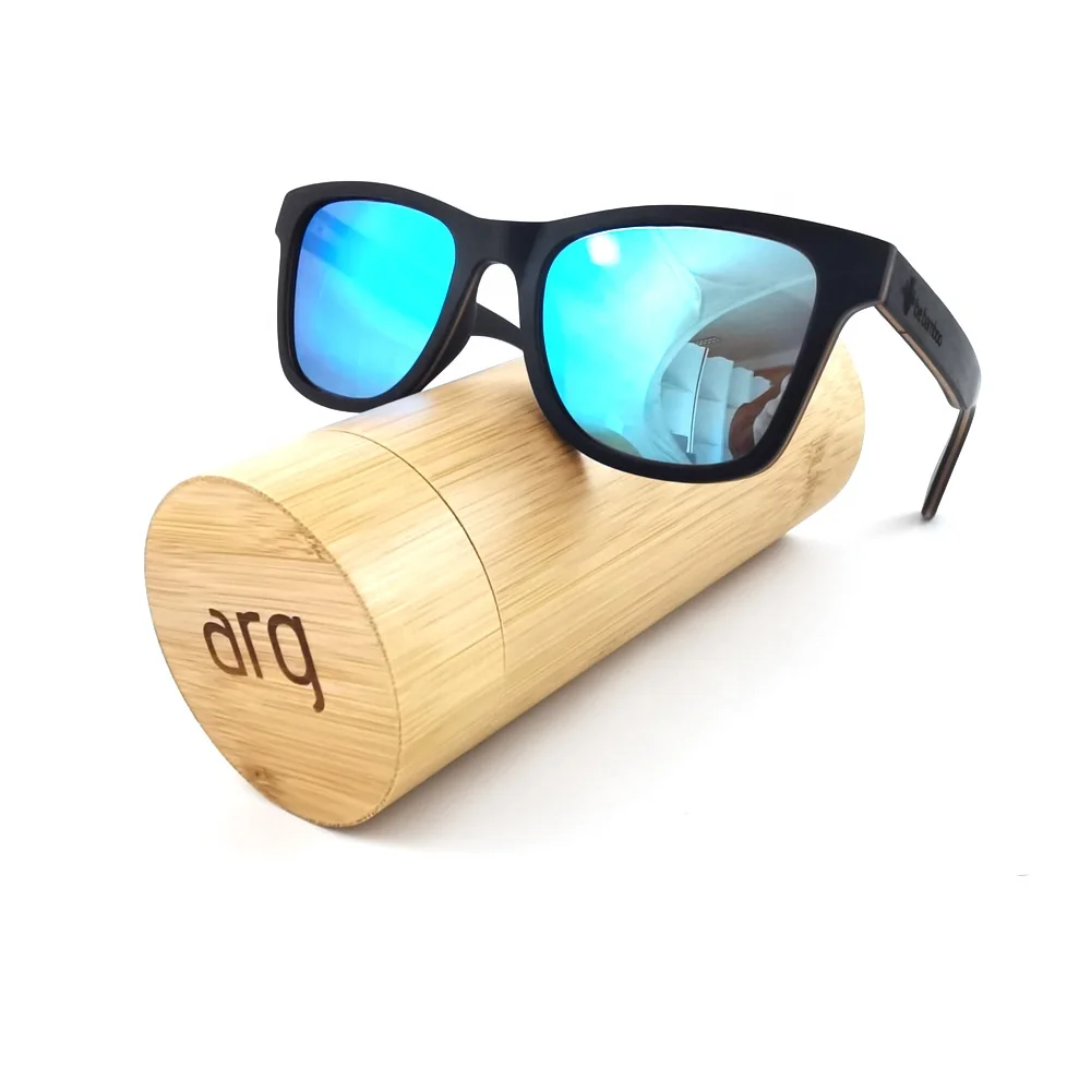 Factory Supply Custom LOGO Wood Sunglasses with Polarized Lens