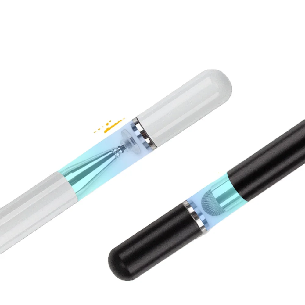 High Sensitive Compatible Swiftly Touch Pen Promotional 2 in 1 Multi Funtion Double Heads Disc Pen with Magnet Cap