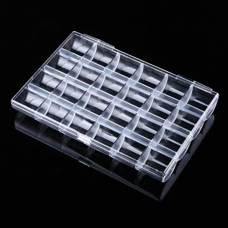 24 grid nail box translucent plastic