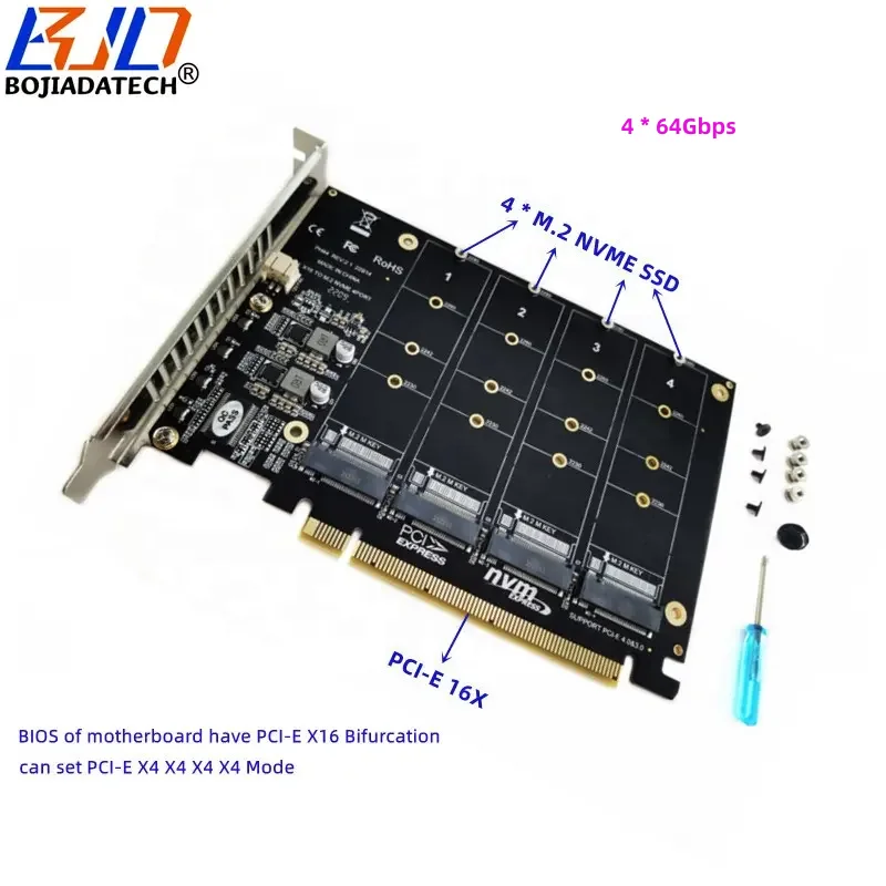 PCI-E 16X to NVME SSD Adapter Raid Card BOJIADATECH