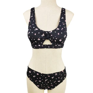 Plus Size Two Piece Women's Swimwear Beachwear Custom Hollow Design Bikinis Set Bathing Suit for Fat Ladies