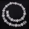Chaîne en forme de 8 en vitrail diamant blanc argenté avec diamant c