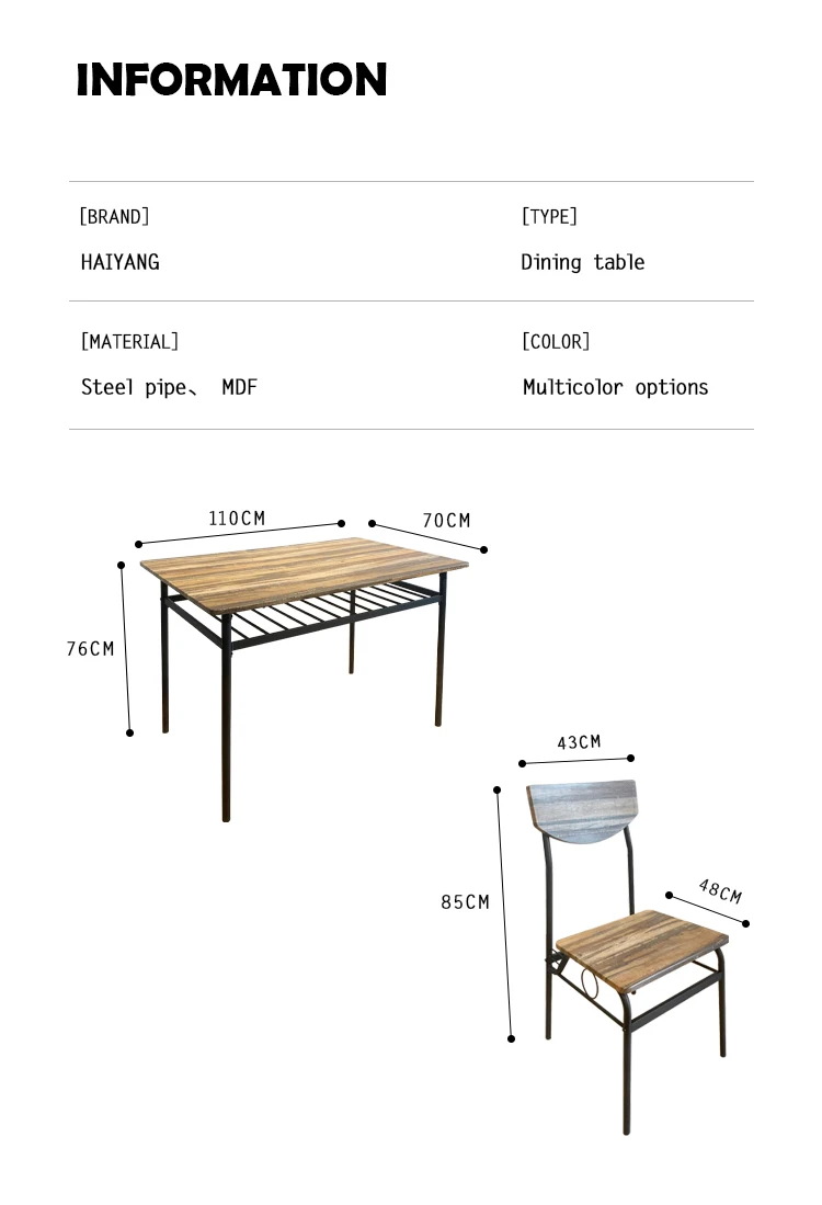 Luxury 5-Piece Vintage Oak  Modern Dining Room Furniture Table Set With 4 Charis .jpg