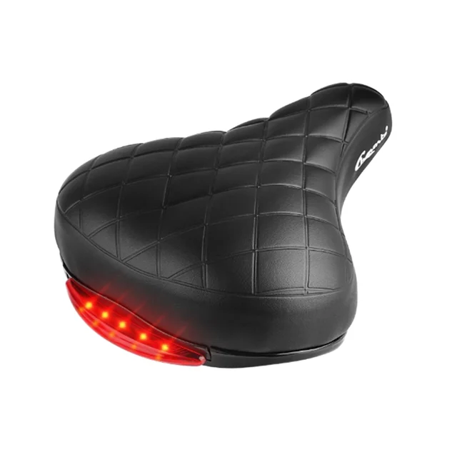 Bicycle Parts PVC Leather Saddle E-Bike Seat with Led Tail Light