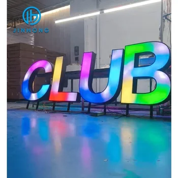 RGB full-color dynamic custom 3d backlit light up led letter sign business 3d letter sign led sign board