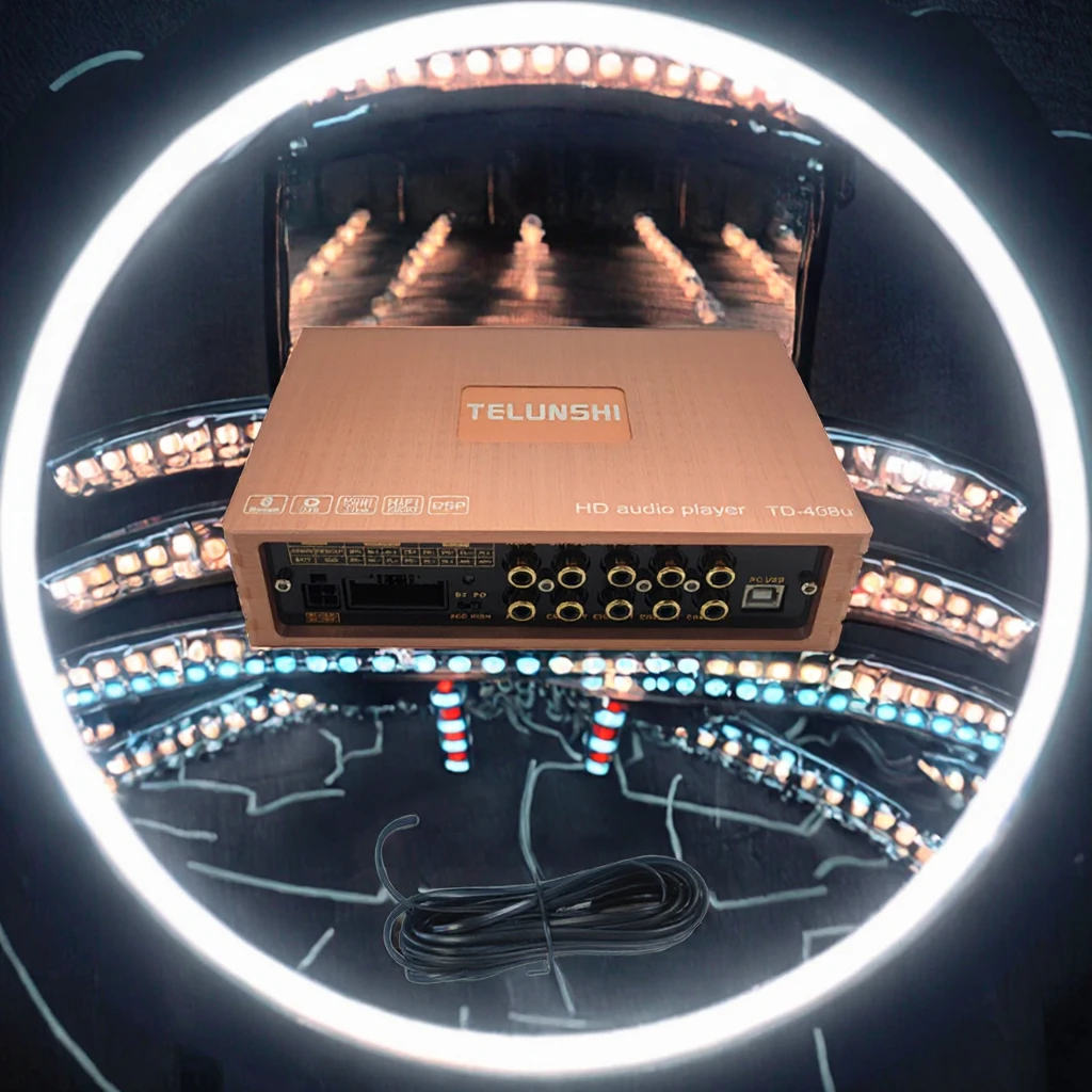 Hot Selling 4*50W Class AB Car Amplifier 4-Channel DSP Crossovers Subwoofer Amplifier Auto Power (Without Control Panel)