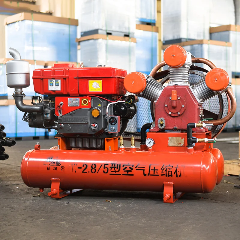 Portable 4 Cylinders Master Power Piston diesel air Compressor for Pneumatic Hammer