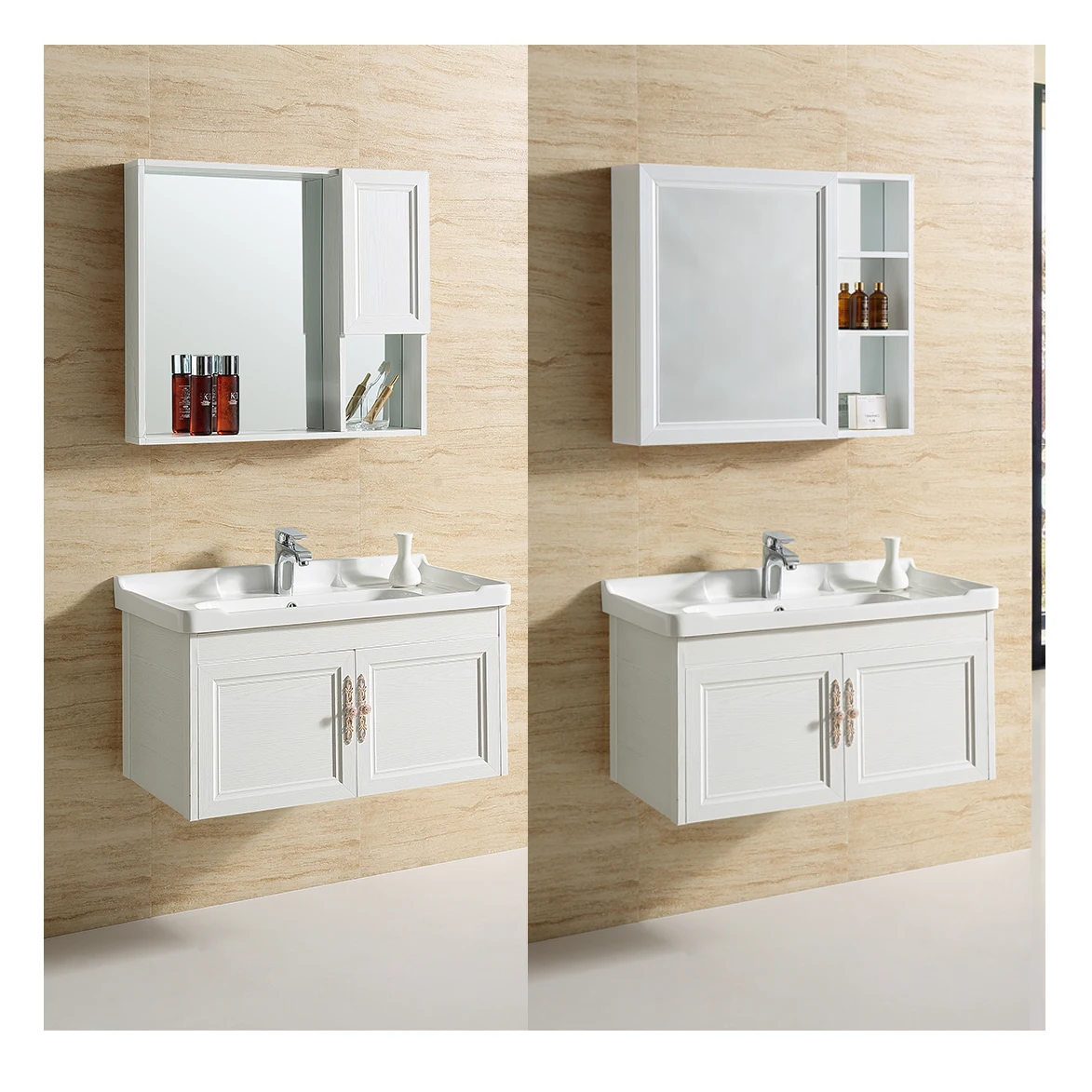 Chaozhou Factory Aluminum Bathroom Wash Basin Cabinet Set With Mirror Cheap Price Waterproof Wall Mounted Cabinet Vanity Set Buy Bathroom Mirror Cabinet