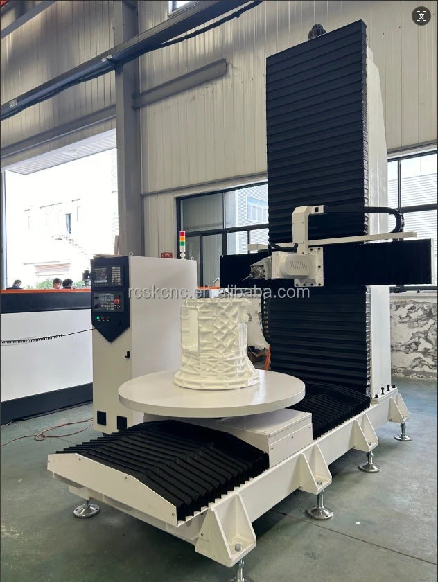 High Configuration 5 Axis ATC CNC Router 3D Wooden Foam Model Carving Milling Machine 6kw Delta Inverter Air Cooling Syntec