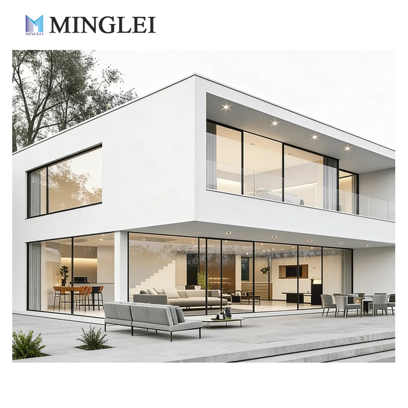 Топ продажба челичних алуминијумских топлотно изолационих стаклених каскетних прозора за модерне минималистичке европске куће са уским оквиром и спољним отварањем