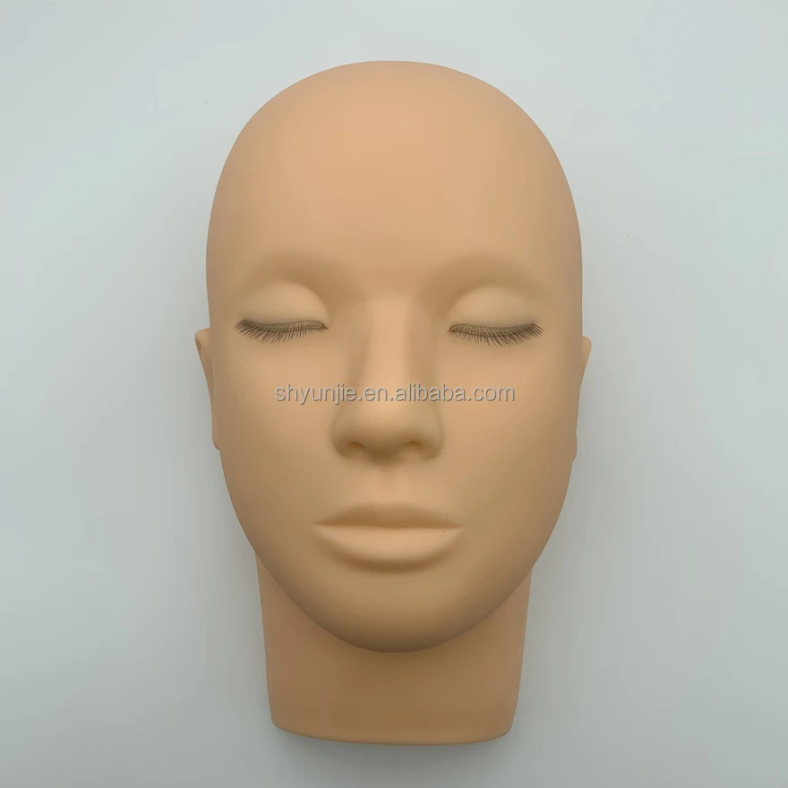 Wholesale Eyelash Extension Silicone Mannequin Heads With 3 Layers Of