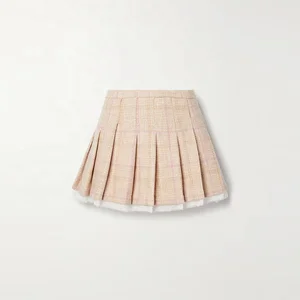 Clothing Manufacturer Custom Spring Summer pink High Waist Elegant Casual Women Pleated Mini Skirt