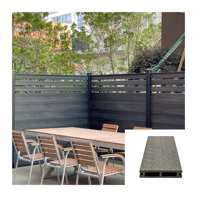 Outdoor Fencing Semi-Enclosed Full Partition Fence Panels Garden Secret System Wpc Fence Panels