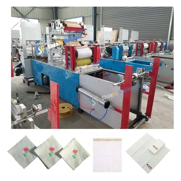 Multi Function Plastic Bag Tissue Papers Packing Use Napkin Paper Making Machine with 2 Color Printing