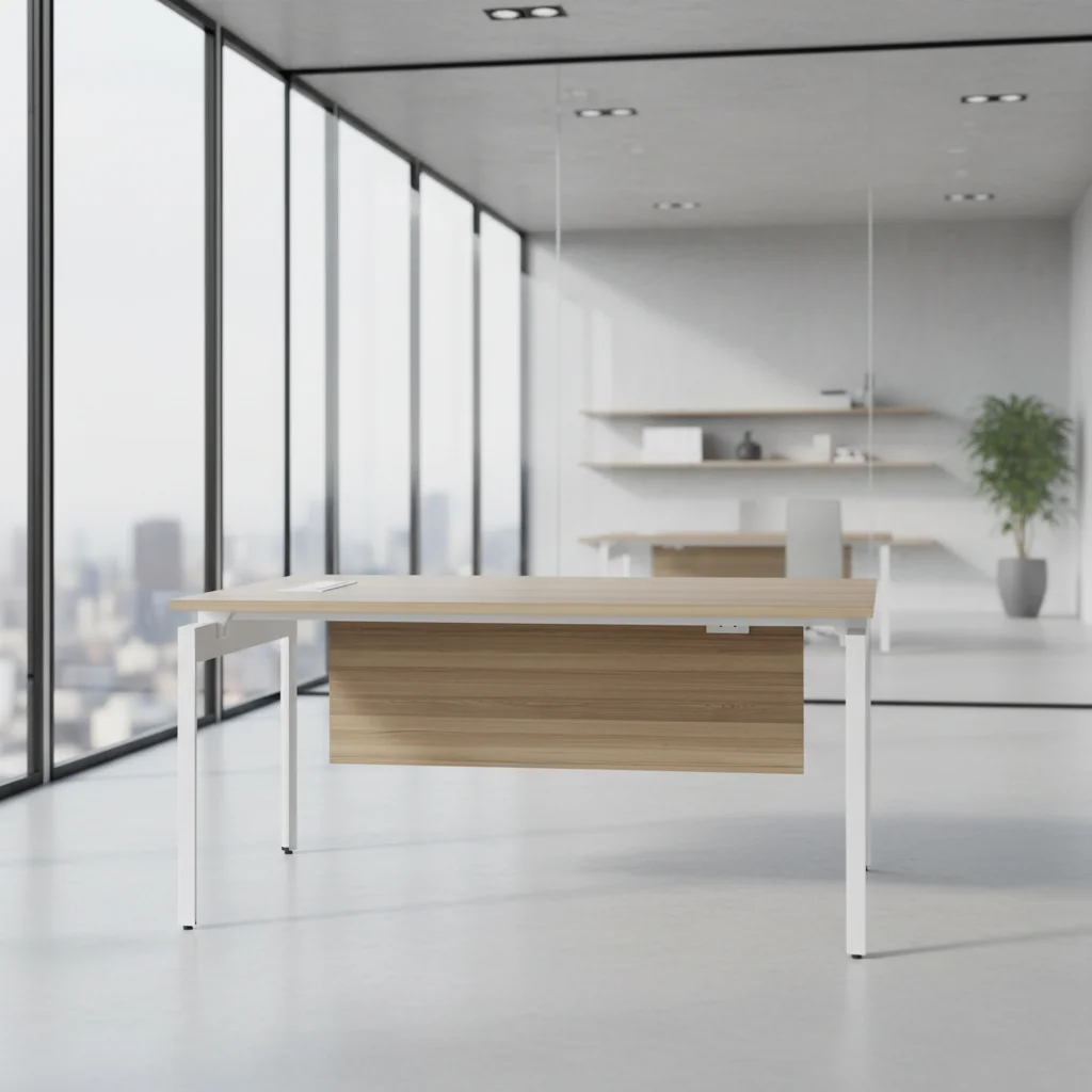 Modern Foldable Standing Office Manager Desk Steel Leg Framework Durable Wood Top Business Conference Tables Office Furniture 6