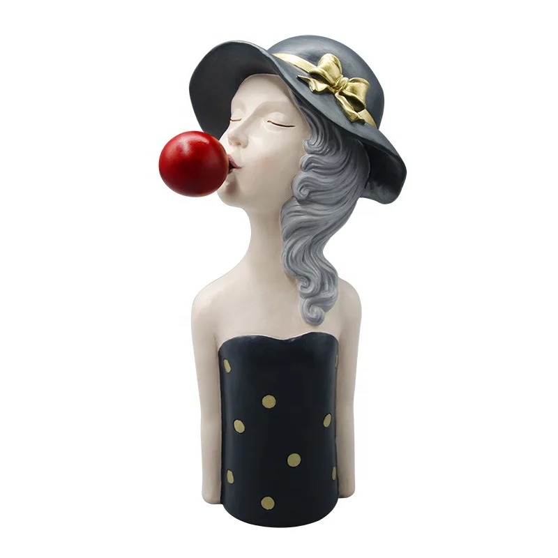 modern resin bubble girl figurines decoration home livingroom