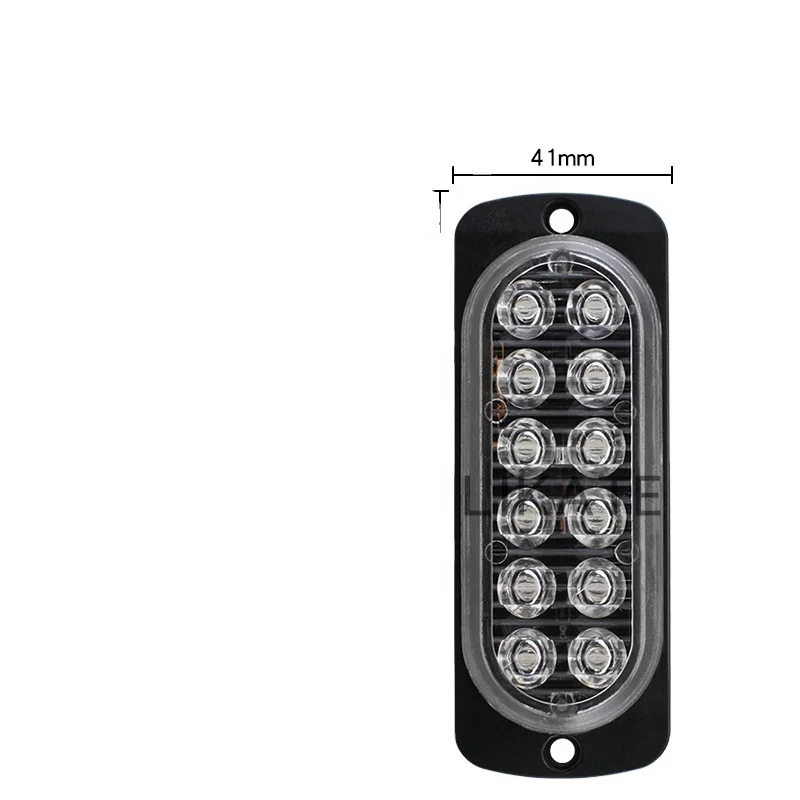 12led Dual Row Led Flash Light Surface Mount Super Slim Side Light Flashing Strobe Led Warning Light