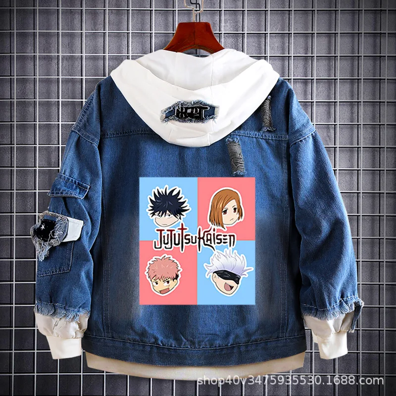 Gojo Jacket Order Knotweed Hisahito Fushiguro Megumi Gojo Satoru Denim Jacket JUJUTSU ...
