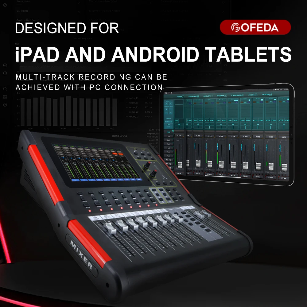 Professional DM20 Digital Mixing Console - 20 Channels for Studio