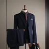 Navy blue (suit + vest + trousers)