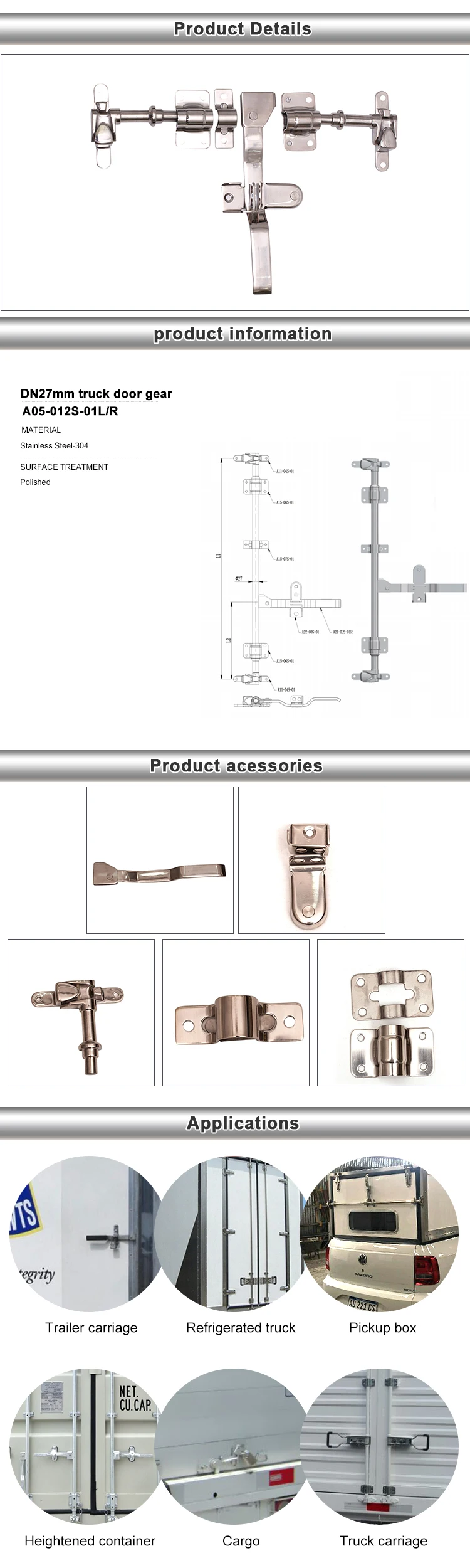 Cargo Box Truck Body Door Locking Gear Shipping Container Door Lock