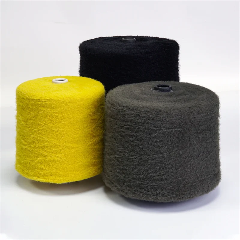 Factory Supplier 1/12NM 0.9cm Matt Curly Fleece Nylon Feather Yarn Imitation Mink Fancy Eyelash Yarn For Glove And Scarf