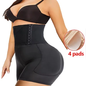 Women Sexy Underwear 4 Pads Panties Seamless Buttocks Hip Padded Corset Plus Size Shorts Tummy Control Booty Enhancer Shapewear