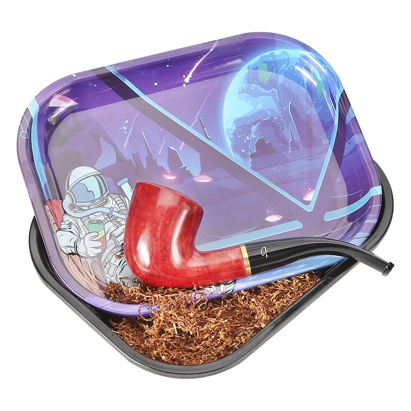 Futeng 18*14cm Metal Tin Custom Printed Rolling Tray Tobacco Smoking