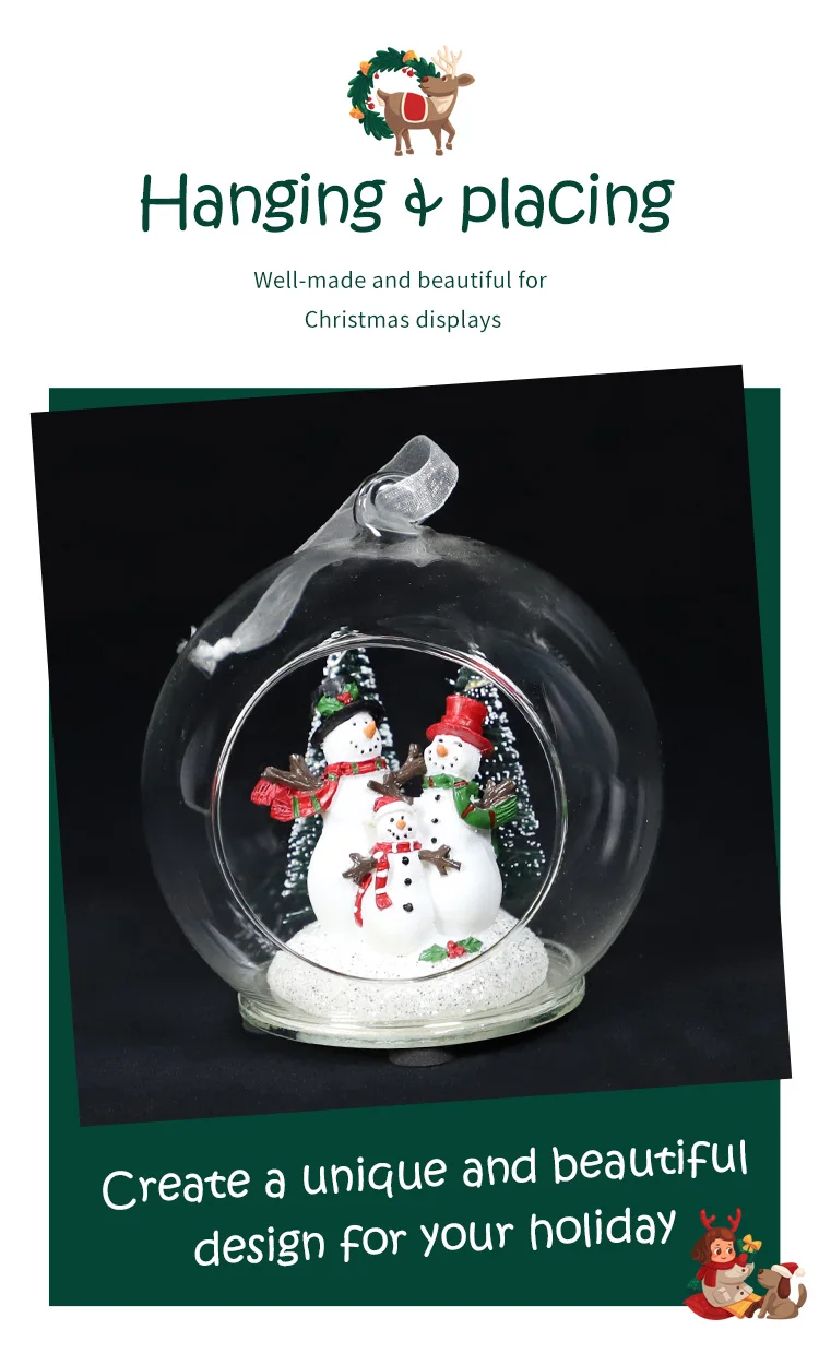 Hot Selling Xmas Decoration Christmas Glass Open Ball  Holiday Gift details