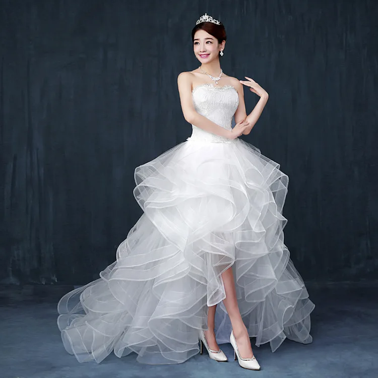 chinese dress ladies Beach Short Sweetheart Detachable Lace Wedding Dress With Tied Back