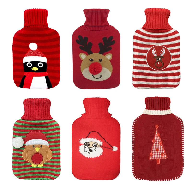 Personalized Soft And Cheap Hot Water Bag Hand Warm Hot Water Bottles Rubber With Knitted Cover