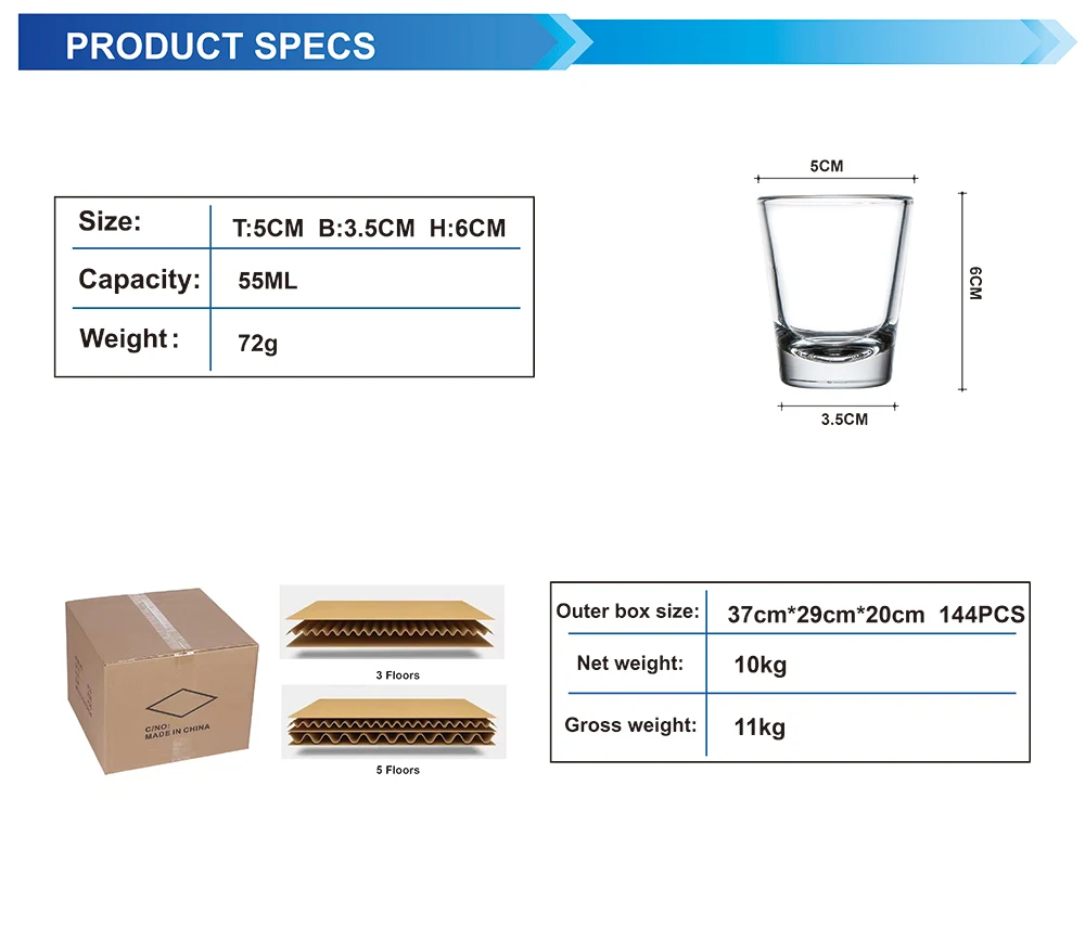 AGH Sublimation Frosted Shot Glasses 1.5 oz Set of 12 - Personalized