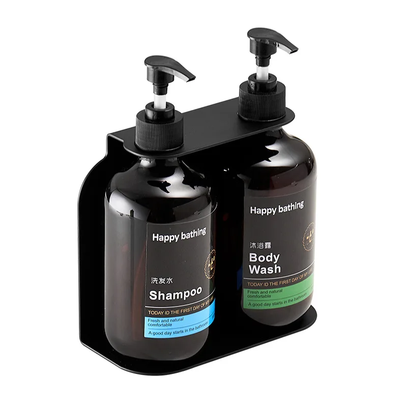 Double Soap Dispenser Bracket Matte Black Hotel Liquid Soap Dispenser