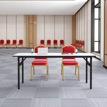 Space Saving Furniture  Office Meeting Room Foldable Table Soft Faced  Minimalist Hotel Conference Training Folding Table