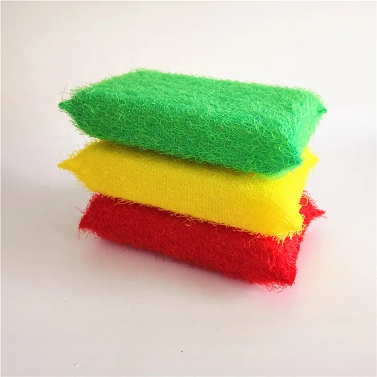 Plastic Mesh Foam Dish Scrub Sponge Printed Cardboard Kitchen Sponge