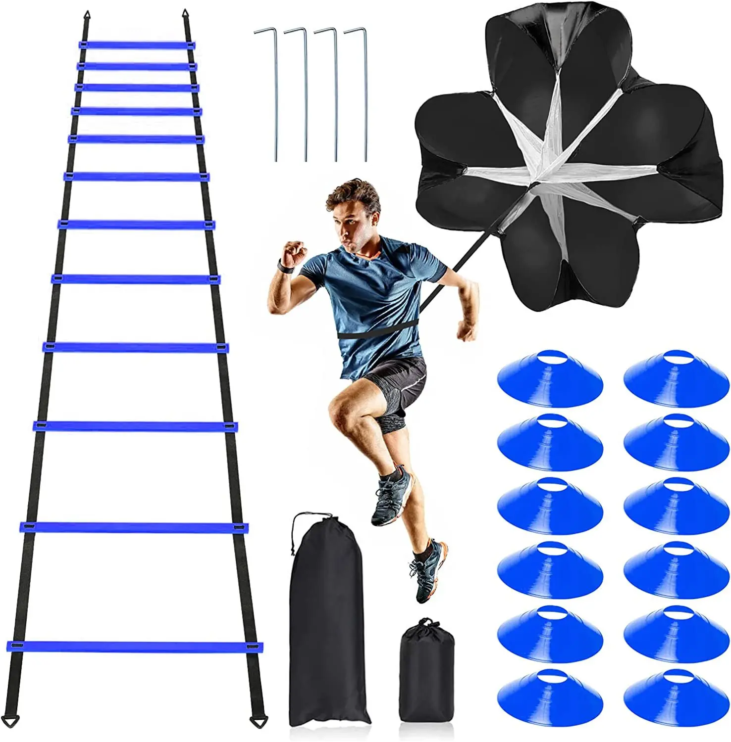 Training Ladder Resistance Parachute Flag Dish Hurdle Rope Ladder