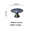 8 Inch high plate-Blue