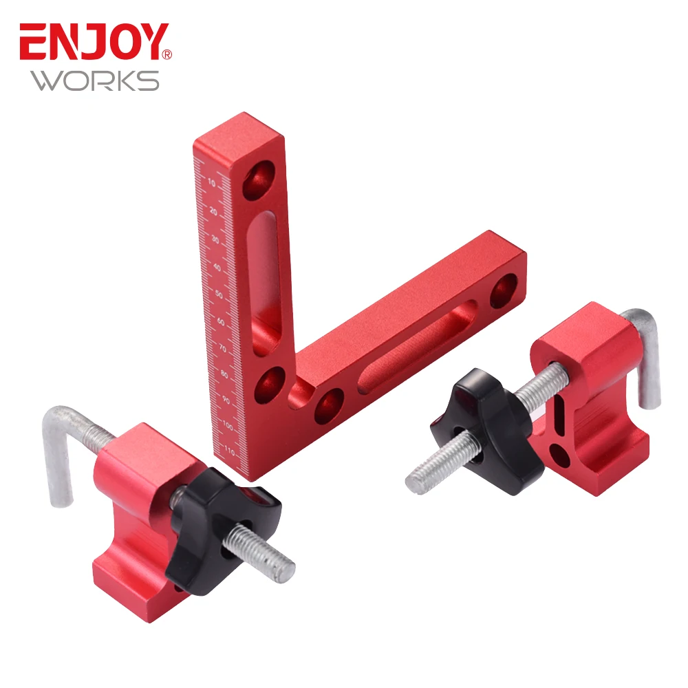 6Pcs/set 90 Degree Positioning Squares Right Angle Clamps Aluminum Alloy Woodworking Carpenter Corner Clamping Square Tools