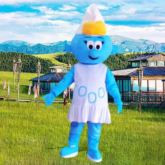 Smurf Headwear Set Christmas Inflatable Clothing Halloween Costume Adult Blue Fairy Mascot Costume Smurfs Role Playing Anime