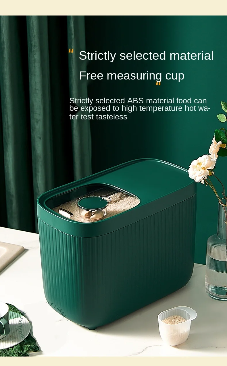 Plastic rice bucket sealed transparent pet storage barrels push-pull insect-proof moisture-proof rice storage box