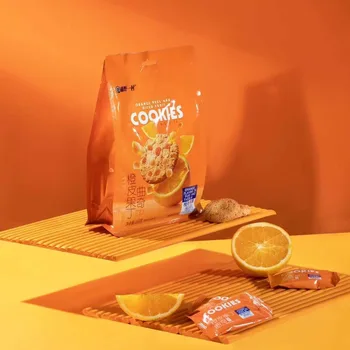 168g Orange Peel Praline Chocolate Bean Cookie Bags Sweet Afternoon Tea Rolling Baking Process
