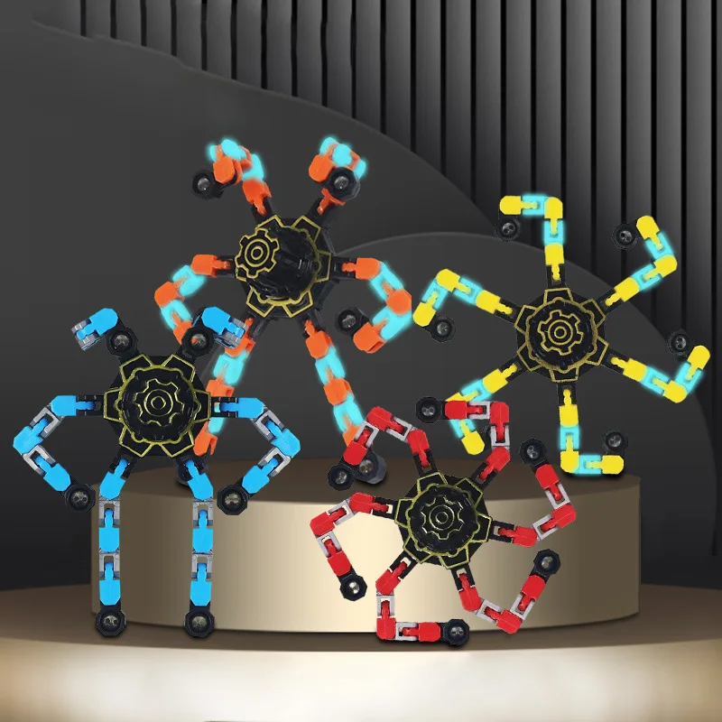 Лидер продаж светящийся в темноте механический гироскоп на кончик пальца игрушка-робот-гироскоп игрушка-Спиннер трансформируемая игрушка-фиджет