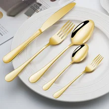 Y1202-3 High Quality 5pcs Custom Hotel Cutlery Sets Wedding Gold Flatware Set Stainless Steel Tableware Knife Spoon and Fork Set