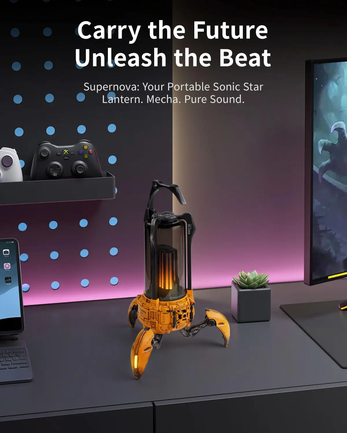 Gravastar Supernova Portable Bluetooth Speaker LED Table Lamp Speaker TWS Pairing Wireless Speakers