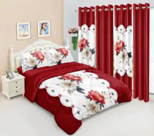 Ready to Shipping 8PCS in a Bag Chic Comforter Set With Curtains