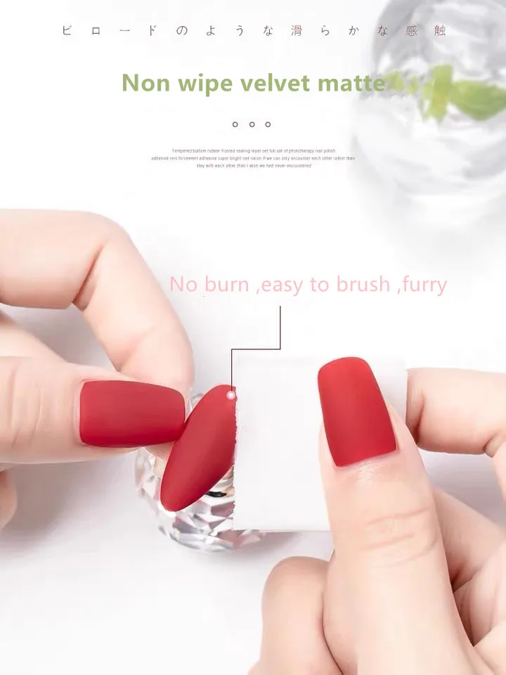 Matte Top Coat Velvet Texture Velvet Matte Top Coat Gel No Yellowing