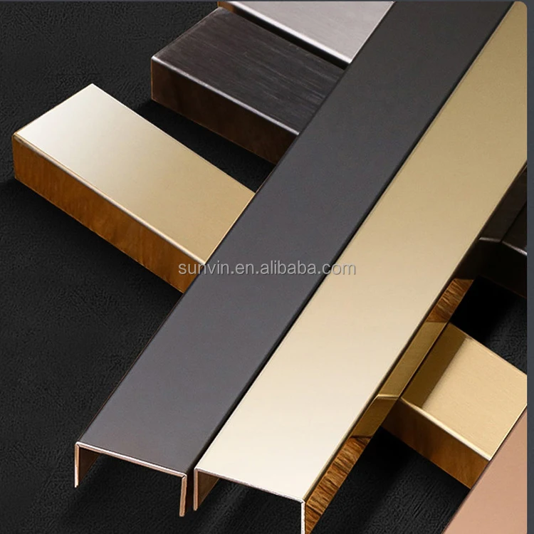 Tile Trims Corner Stainless Steel U Shape Profile Wall Square Edge Tile ...