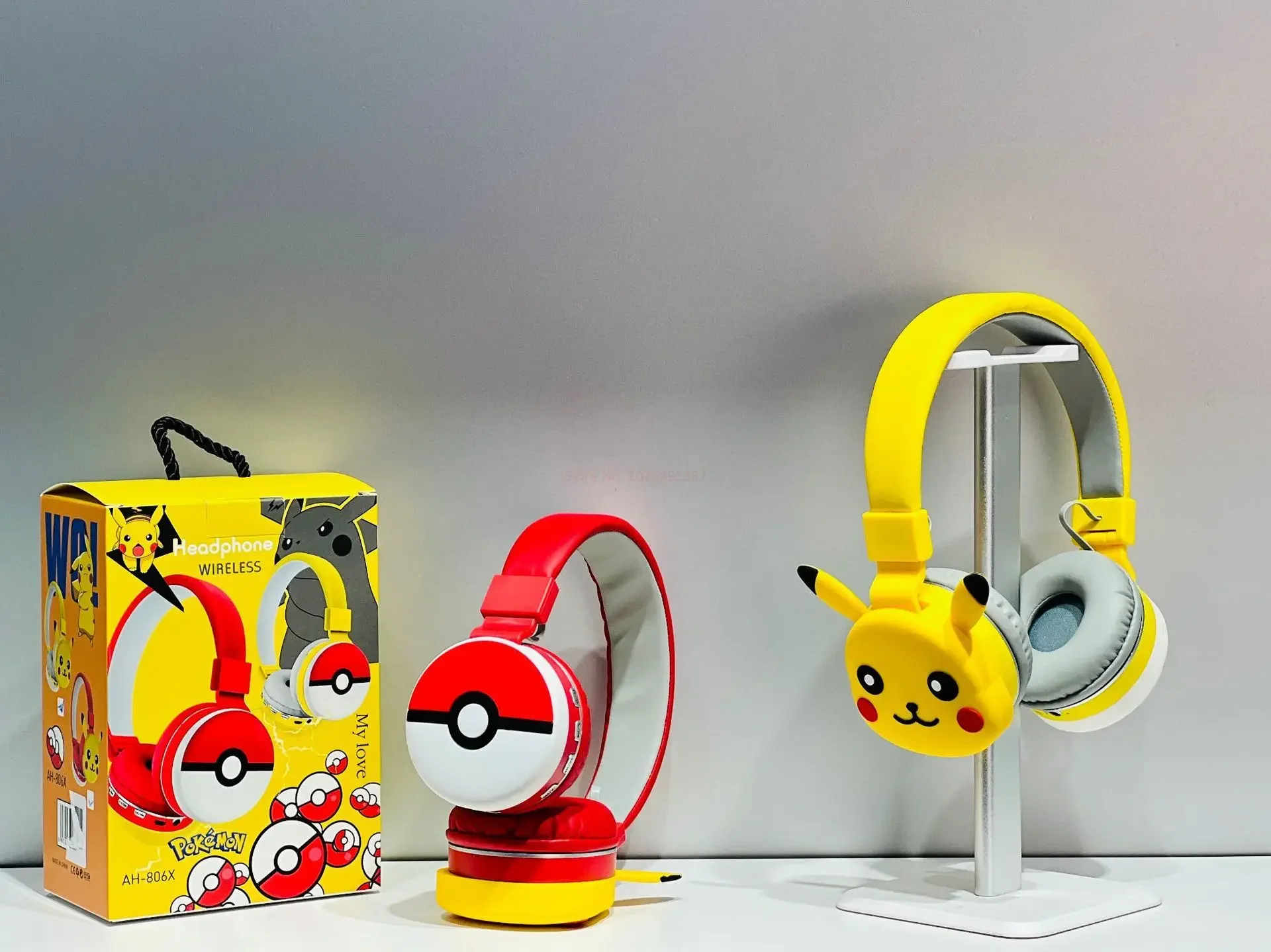 Pokemon Pikachu Bluetooth Headphone Wireless Headsets Anime Cartoon ...